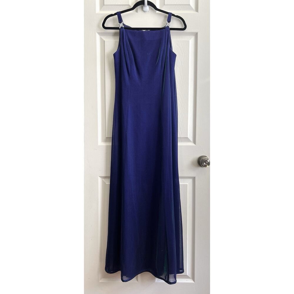 MORGAN AND CO. Vintage Y2K Purple Green Holographic Mermaid Maxi Dress Sz 9/10